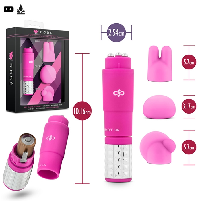 Vibrador estimulador con 3 accesorios intercambiables