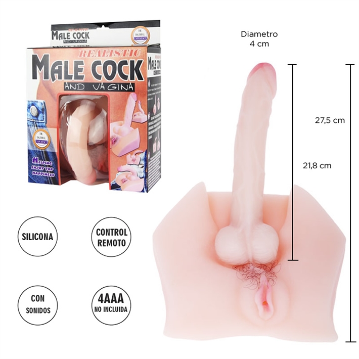 Vagina mas dildo de silicona con control de temperatura y distintas vibraciones