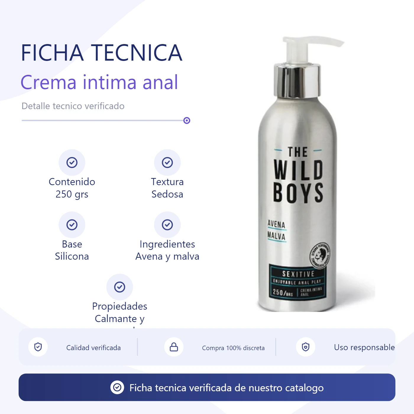 Wild Boys Crema Intima Anal Con Avena Y Malva 250Grs 2