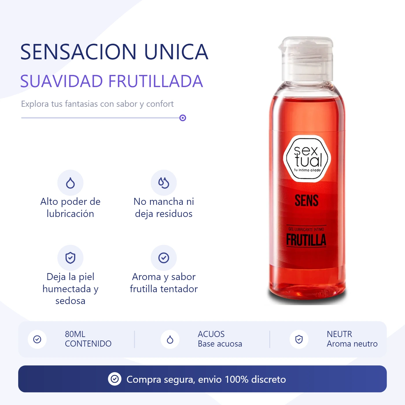 Gel Lubricante Intimo Frutilla 80Ml 4