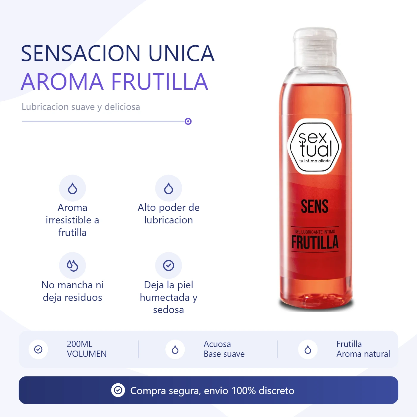 Gel Lubricante Intimo Frutilla 200Ml  3