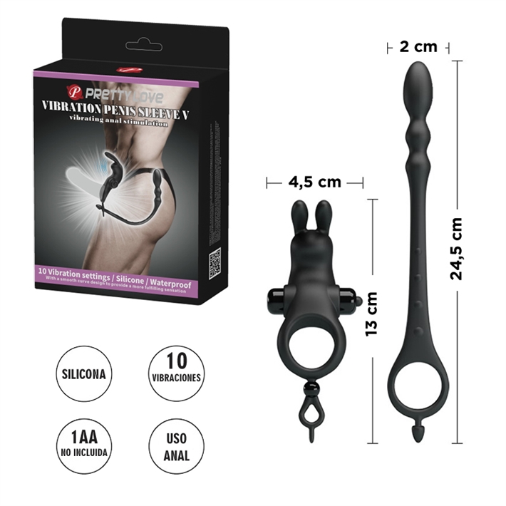Anillo vibrador + varita anal Pretty Love