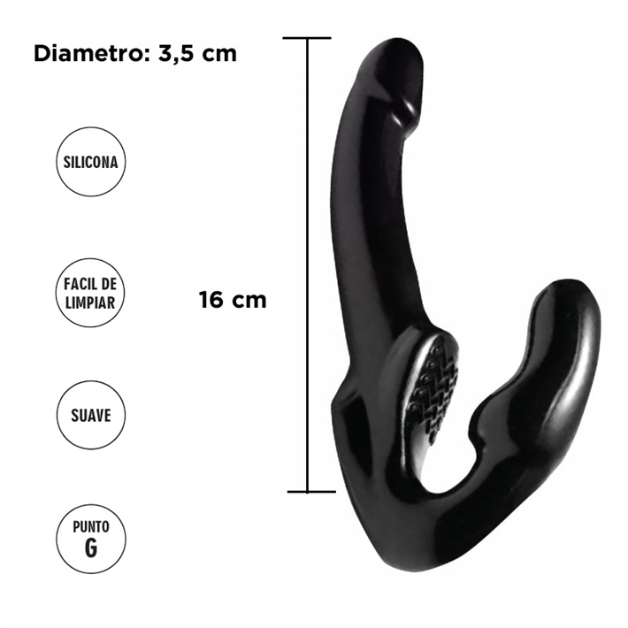 DILDO MACIZO STRAP ON GUN NEGRO BY CAIMAN 
